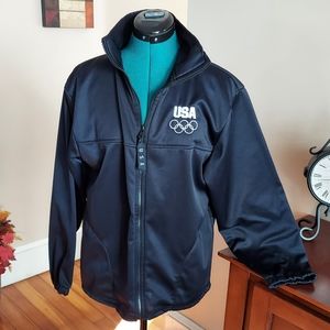 USA Olympic Navy Warmup Full Zip Jacket